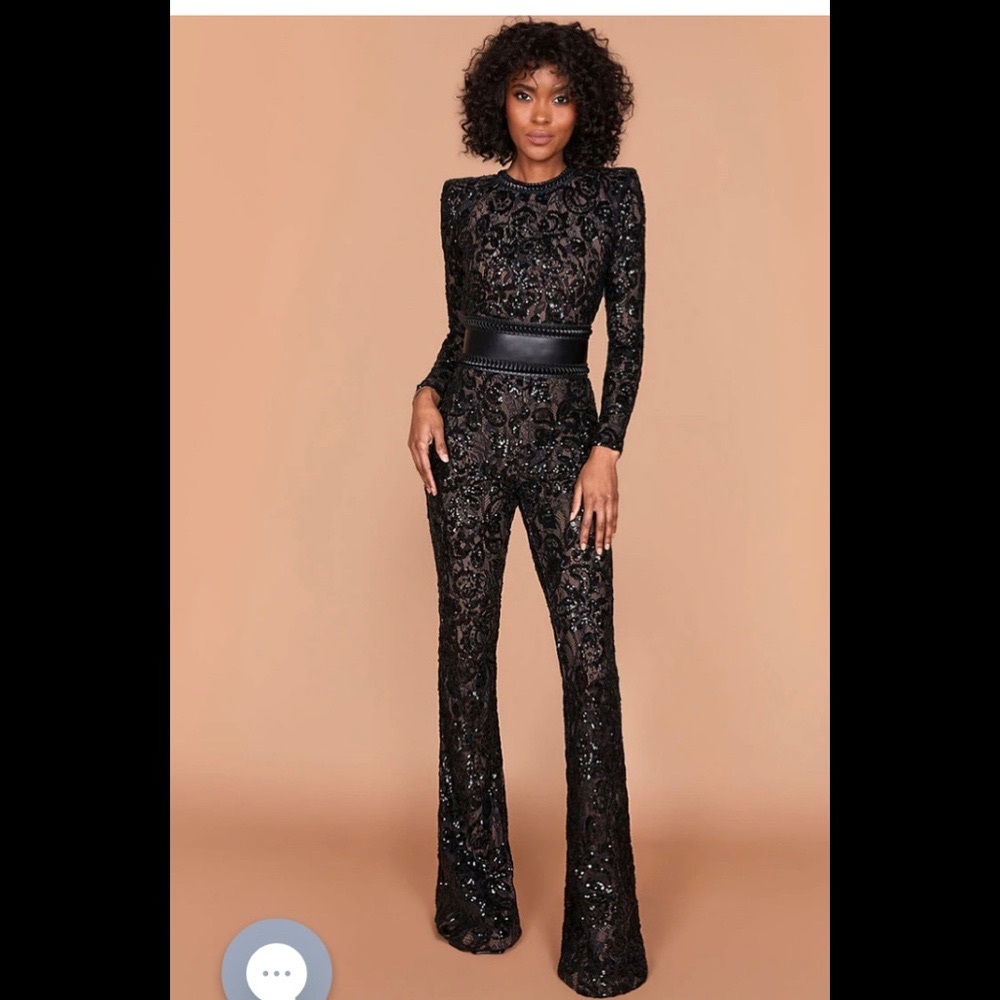 BELLA BLACK DARK NUDE JUMPSUIT **SOLD*****